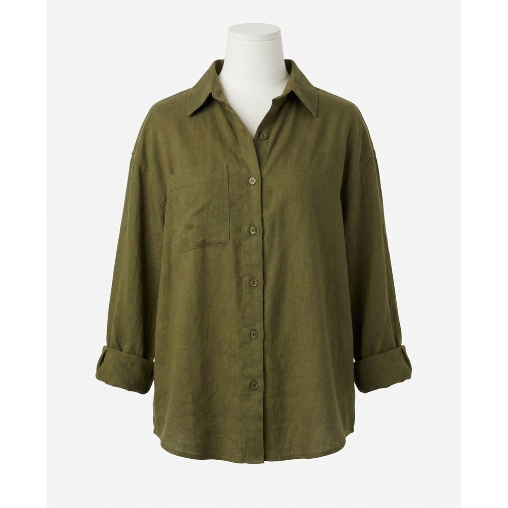 NEW Z SUPPLY alfie linen button up shirt in fern